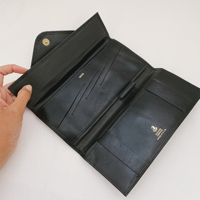 Vintage Black Leather Large Wallet